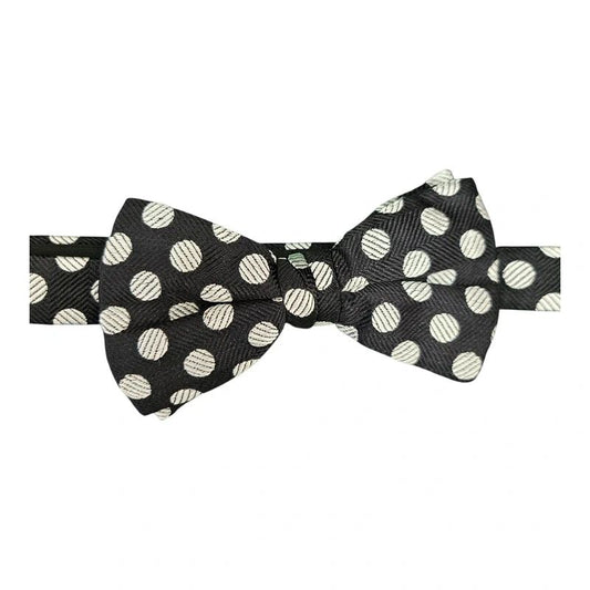 Black & Silver Spotted Bow Tie