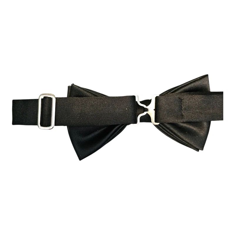 Black Satin Style Dickie Bow Tie