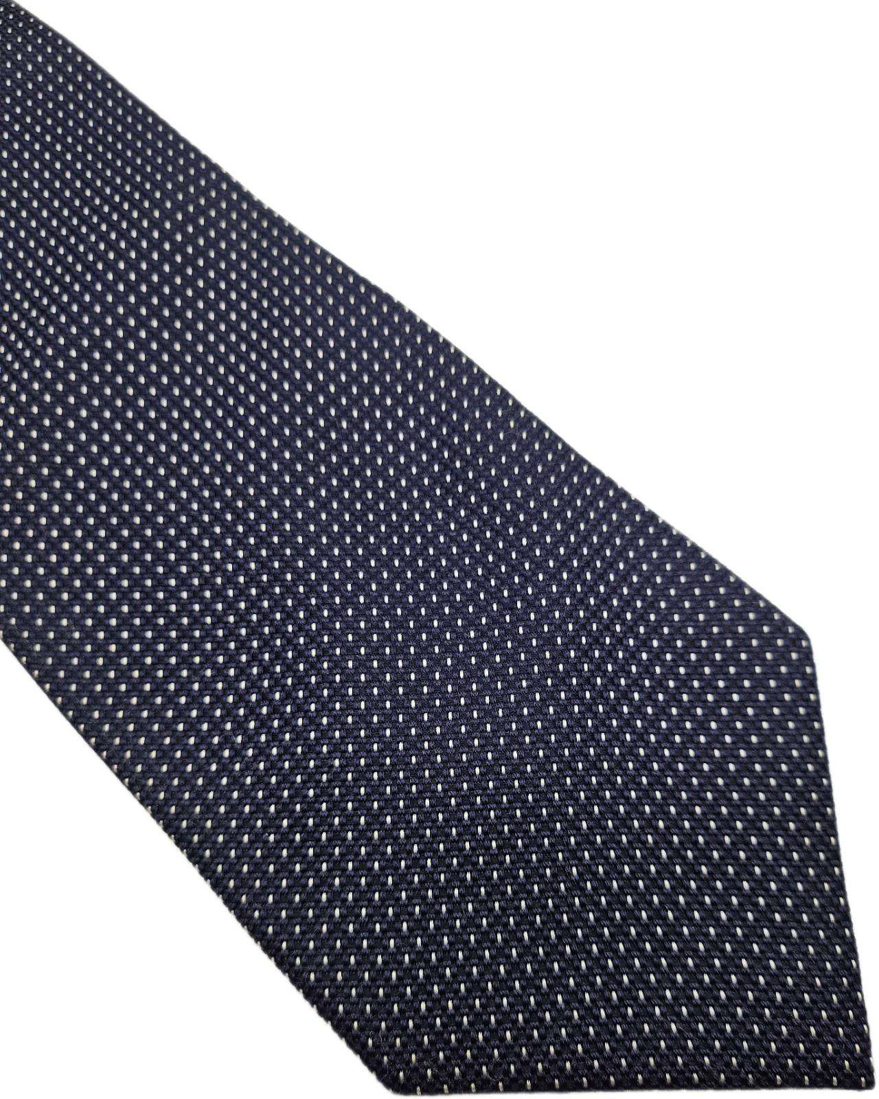 Austin Reed Silk Tie Mens Navy Blue Micro Dash Textured Grid Retro Neck Tie BX21
