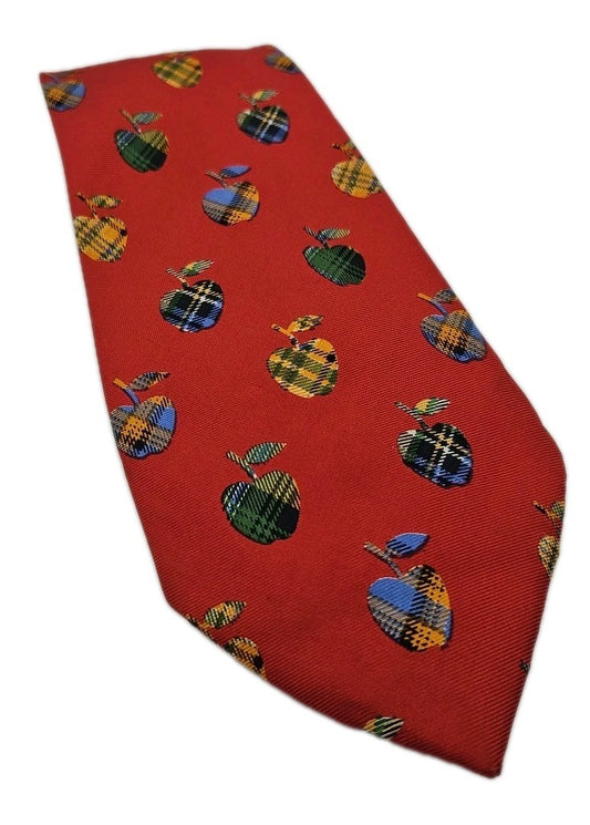 Liberty Red vintage Apple Tartan Mens Silk Tie Wedding Formal Neck Tie BX13
