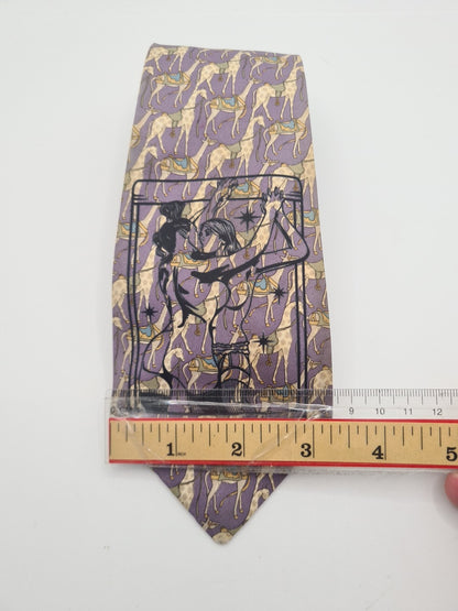 Reworked Punk Graphic Neck Tie Tarot Giraffe| Emo Alternative Upcycled Tie RW1 Vintage Mens Tie UK