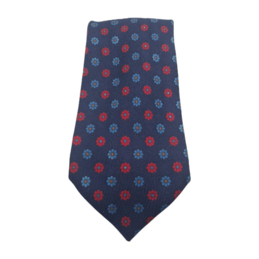 Hams Blue Flower Pattern Mens Silk Tie Classic Designer Necktie Formal Vintage Mens Tie UK BX2