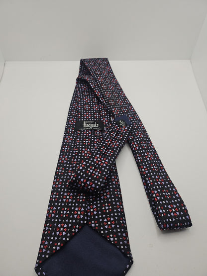 Harrods Black Heart Pattern Mens Silk Tie Wedding Formal Neck Tie BX15