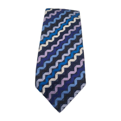 Duchamp Zig Zag pattern Mens Silk Tie Classic Designer Necktie Formal Vintage Mens Tie UK BX7