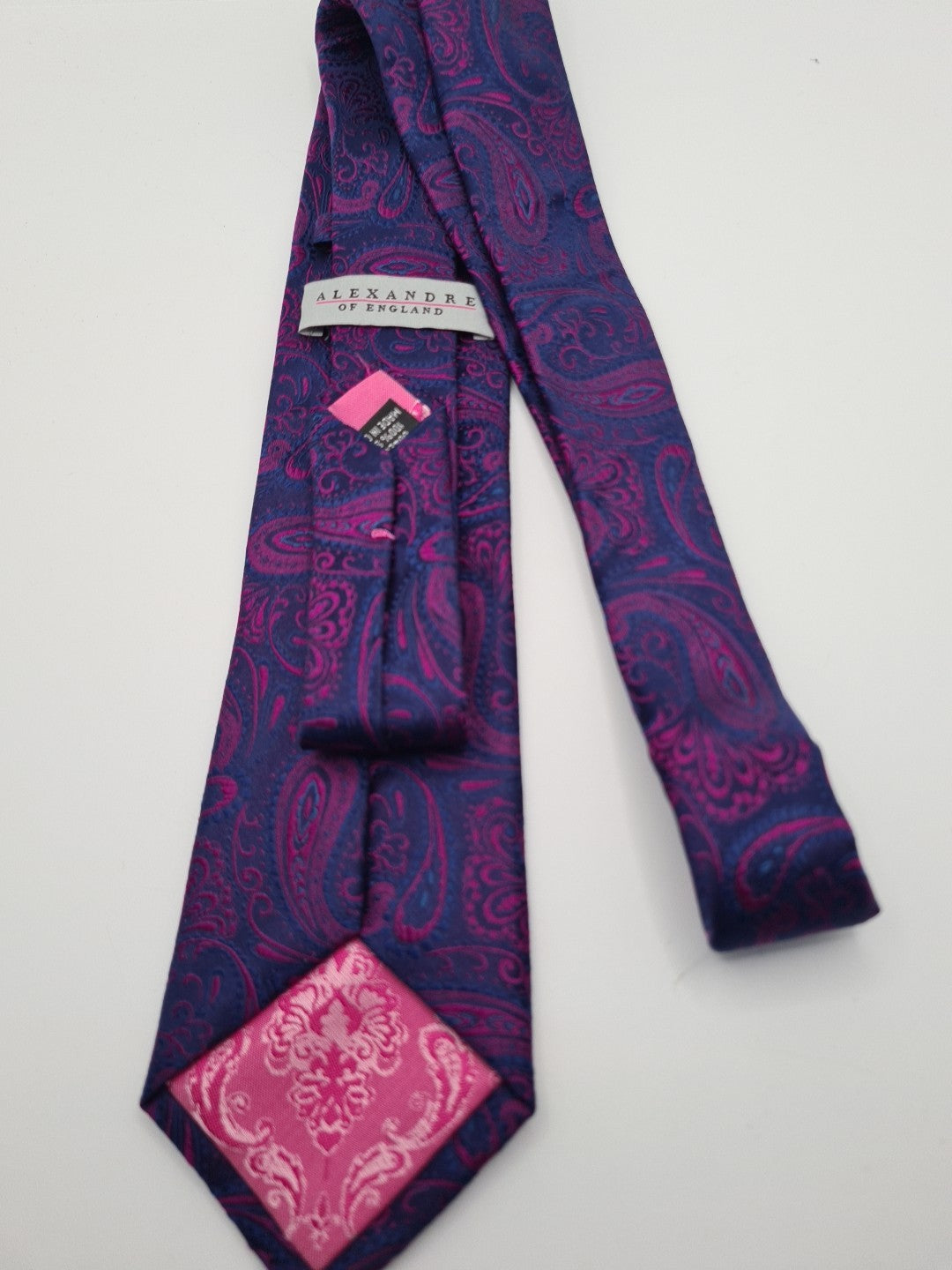 Alexandre Purple Blue Jacquard Mens Silk Tie Classic Designer Necktie Vintage Mens Tie UK BX11