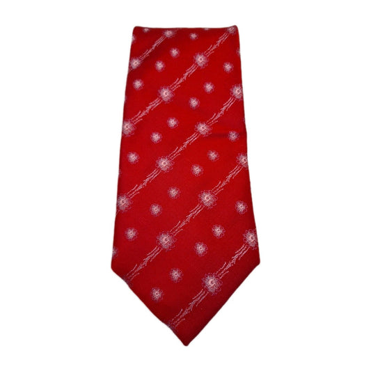 John Francomb Red Retro pattern Wedding Silk Tie | Designer Mens Tie UK Vintage Mens Tie UK BX14