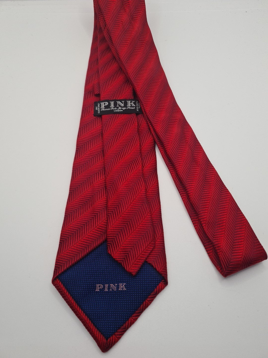 Thomas Pink Red Stripe Mens Silk Tie Classic Designer Necktie Formal Striped Vintage Mens Tie UK BX10
