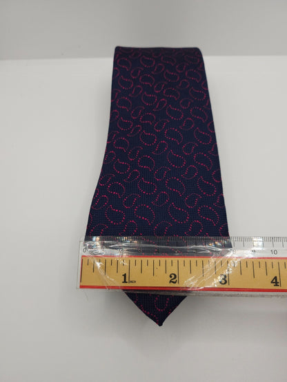 Charles Tyrwhitt Silk Tie Mens Navy Blue Red Droplet Paisley Y2k Neck Tie BX13
