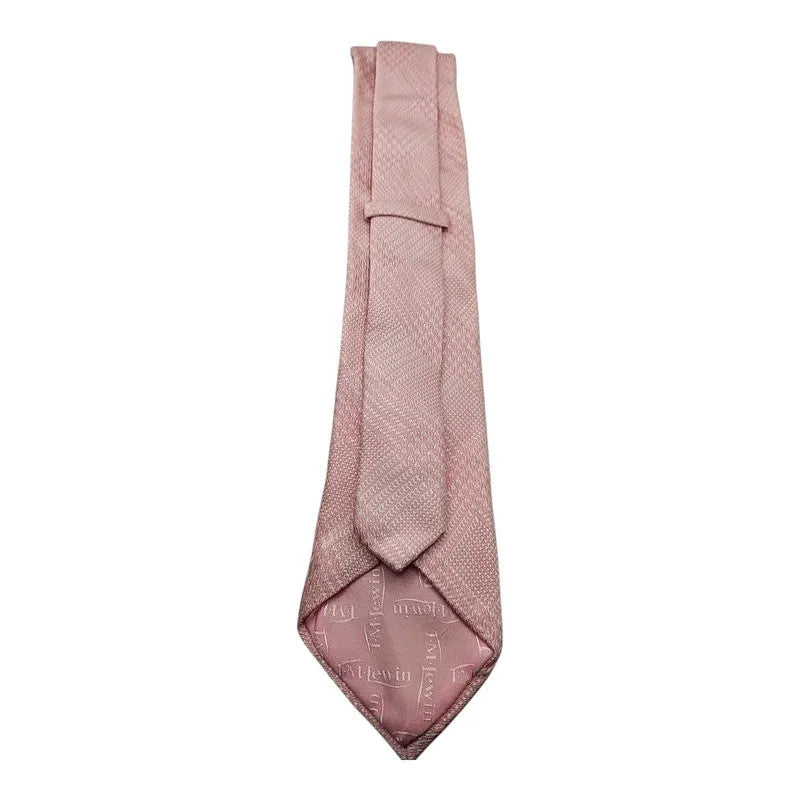 TM Lewin Pale Pink & White Wedding formal Neck tie  Check Silk Tie