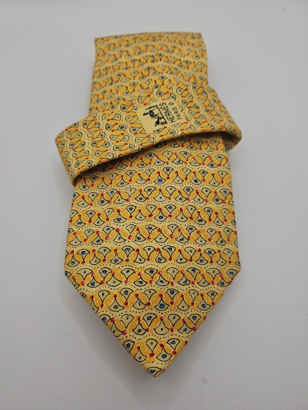 Hermes yellow 7828 Pattern Designer Mens Silk Tie Wedding Formal Neck Tie BX18