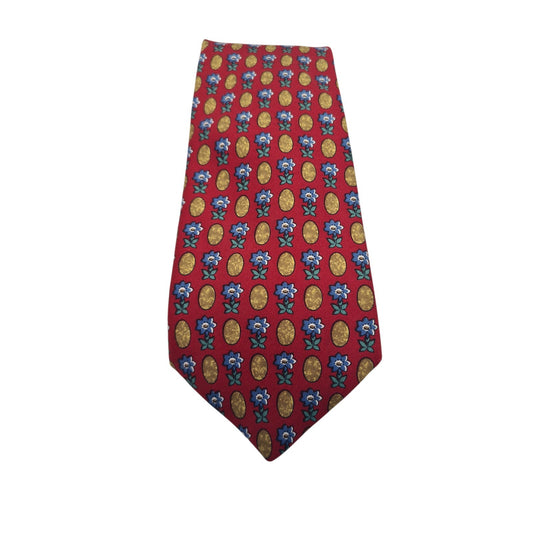 Thomas Pink Silk Tie Flower Pattern Formal Mens Neck Tie Party Cravat Necktie Bu
