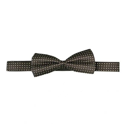 Pierre Cardin Black & Beige Spotted Silk Bow Tie