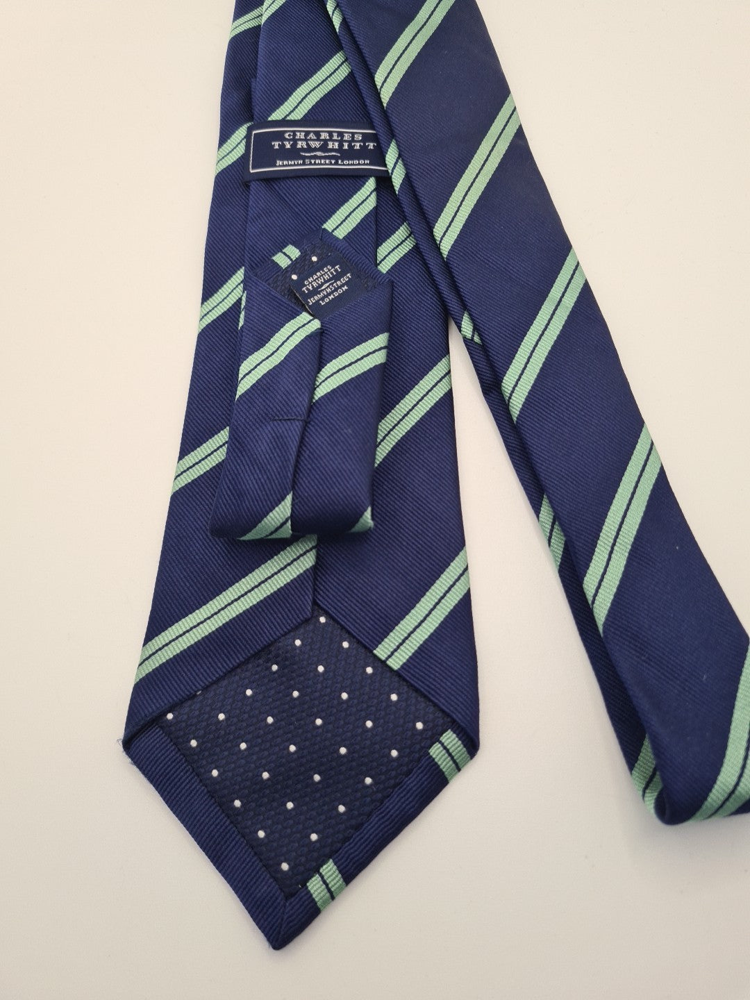 Charles Tyrwhitt Blue Stripe Business Mens Silk Tie Classic Formal Necktie Striped Vintage Mens Tie UK BX14
