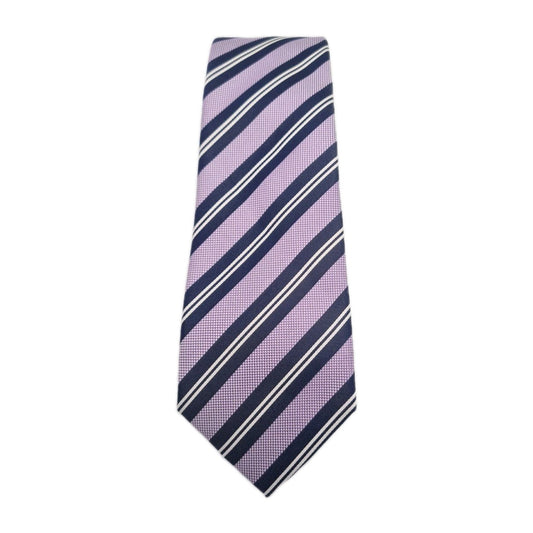 John Francomb Skinny Purple Stripe Mens Silk Tie Classic Designer Necktie Striped Vintage Mens Tie UK BX8