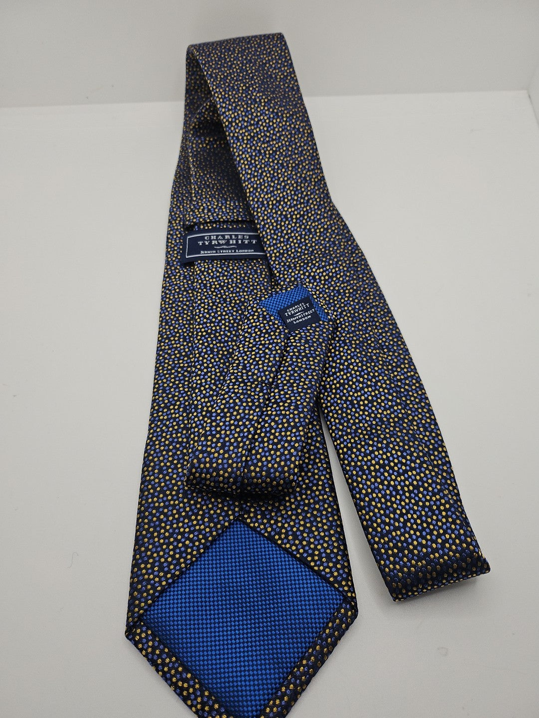 Charles Tyrwhitt Blue/Yellow Speckle Mens Silk Tie Wedding Formal Neck Tie BX13