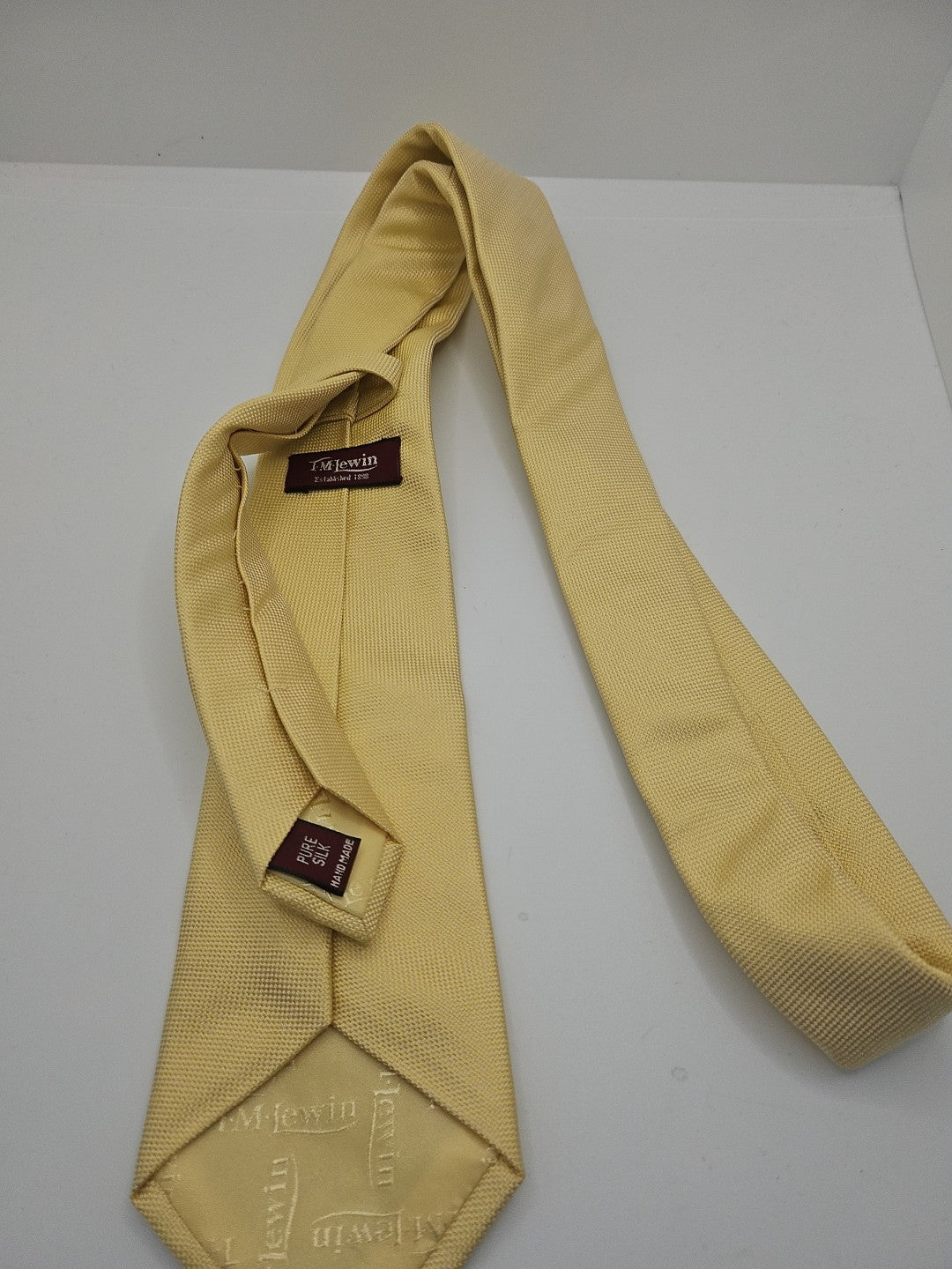 T.M Lewin Plain Yellow Mens Silk Tie Wedding Formal Neck Tie BX16