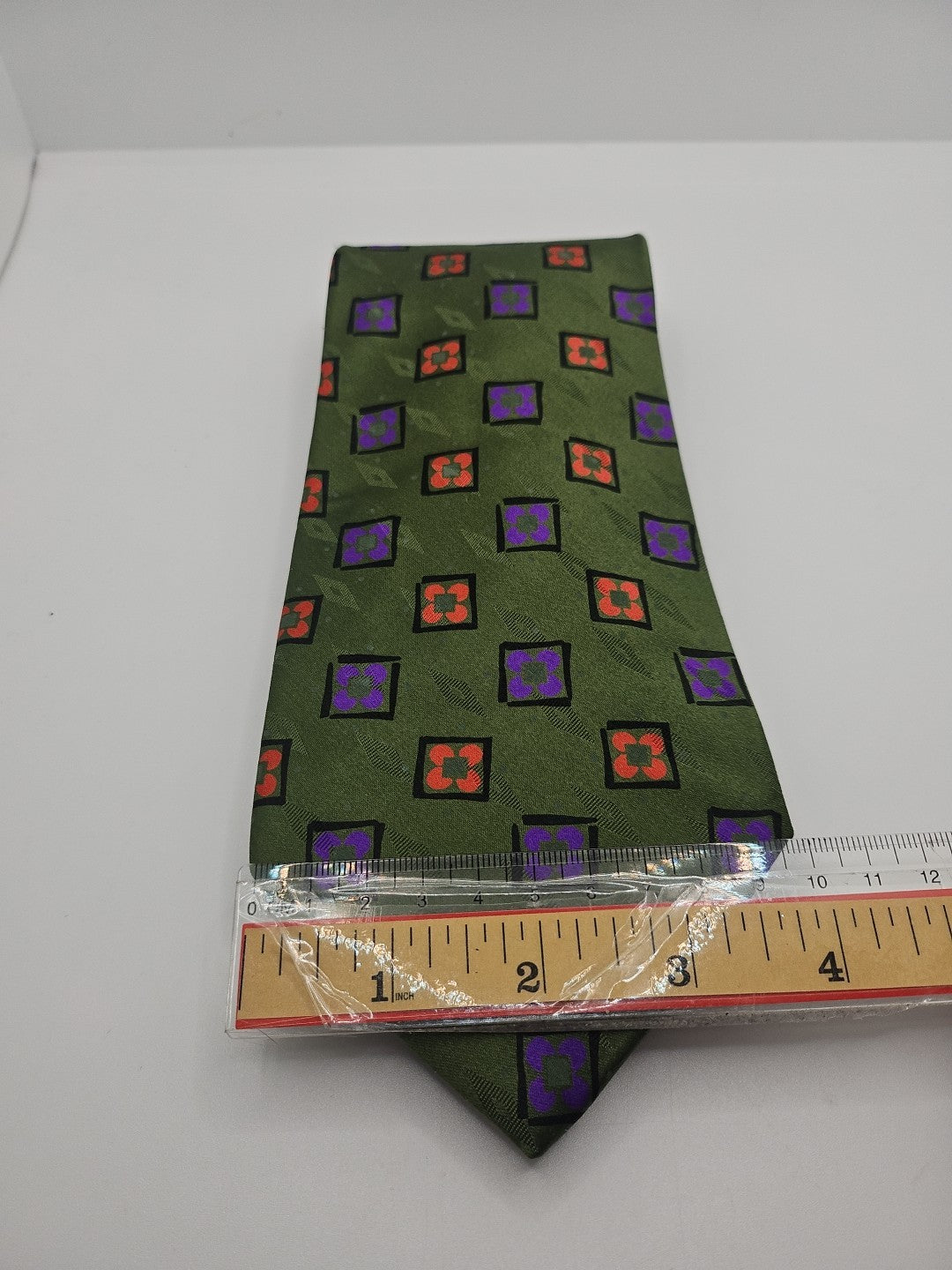 Hugo Boss Retro Green Geometric Mens Silk Tie Wedding Formal Neck Tie BX15