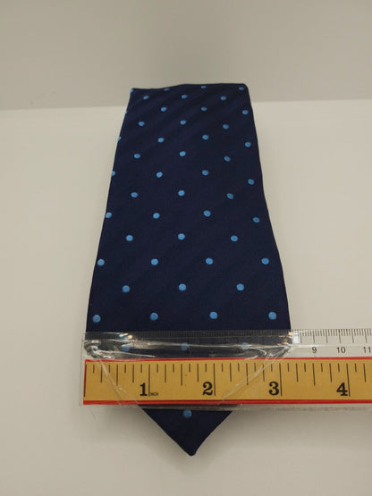Charles Tyrwhitt Silk Tie Mens Navy Light Blue Polka Dots Classic Neck Tie BX11