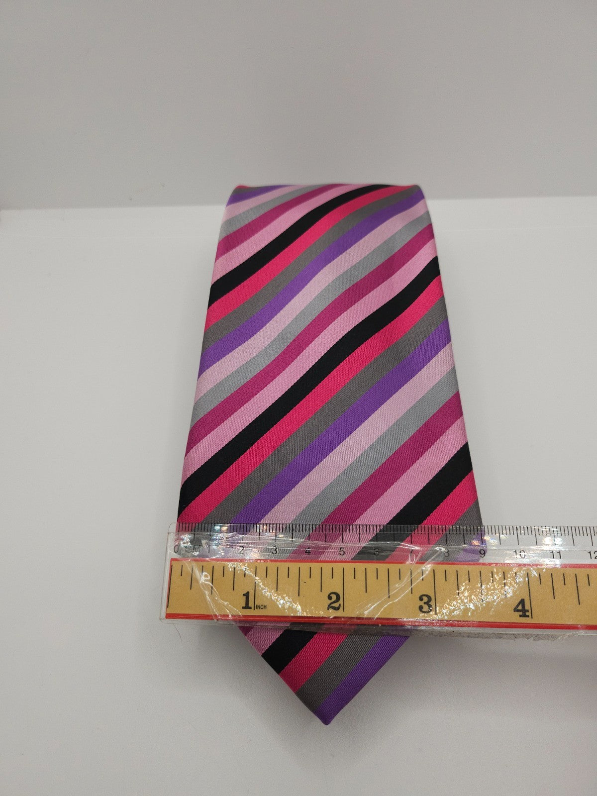 Charles Tyrwhitt Silk Tie Mens Multicoloured Diagonal Stripes Y2k Necktie BX13