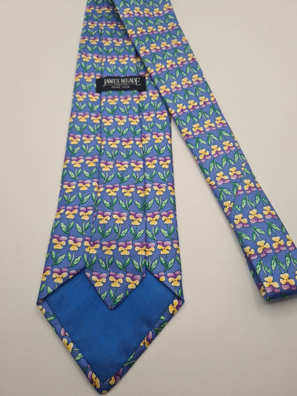 James Meade Flower Pattern Mens Silk Tie Classic Designer Necktie Formal Vintage Mens Tie UK BX9