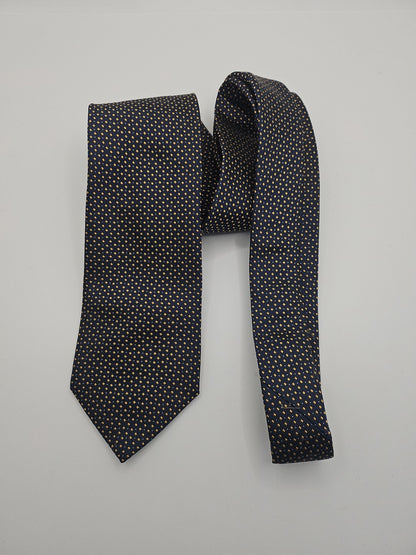 Hugo Boss Blue / Yellow Spotty Mens Silk Tie Wedding Formal Neck Tie BX16