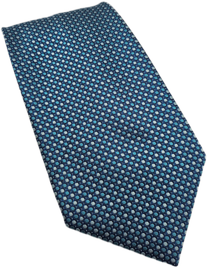 Wolsey Polyester Tie Mens Blue Micro Dot Designer Vintage Wedding Neck Tie BX12