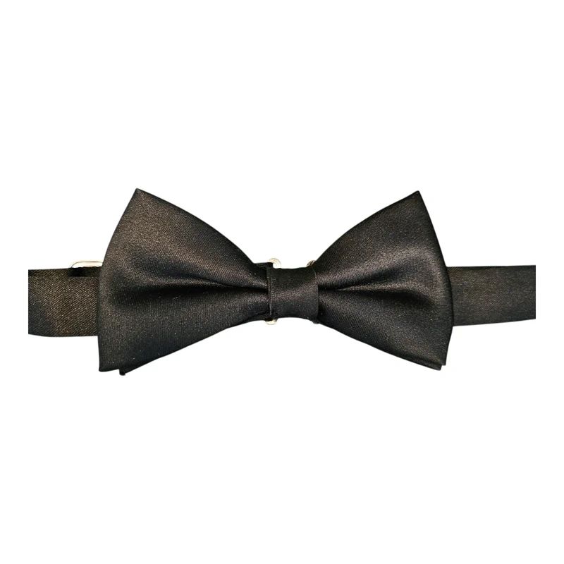 Black Satin Style Dickie Bow Tie
