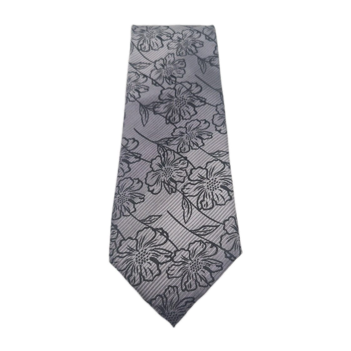 William Hunt Grey Flower Mens Silk Tie Classic Designer Necktie Formal Vintage Mens Tie UK BX6