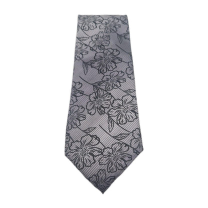 William Hunt Grey Flower Mens Silk Tie Classic Designer Necktie Formal Vintage Mens Tie UK BX6