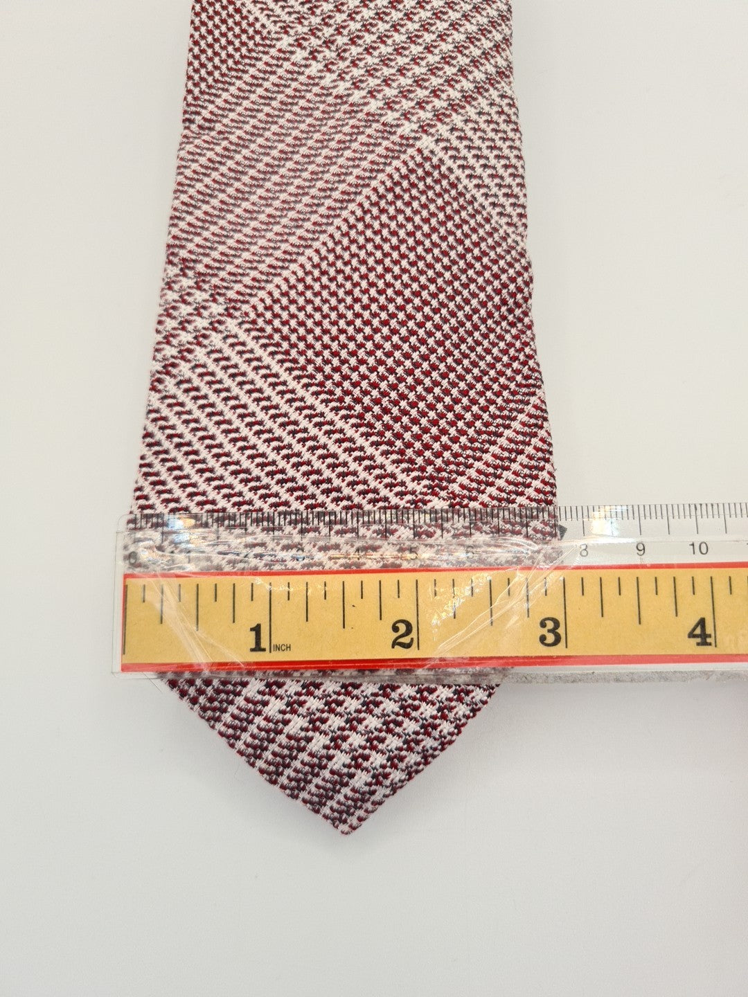 Red Italian Vintage Geometric Pattern Silk Tie | Designer Mens Tie UK Geometric Vintage Mens Tie UK BX14