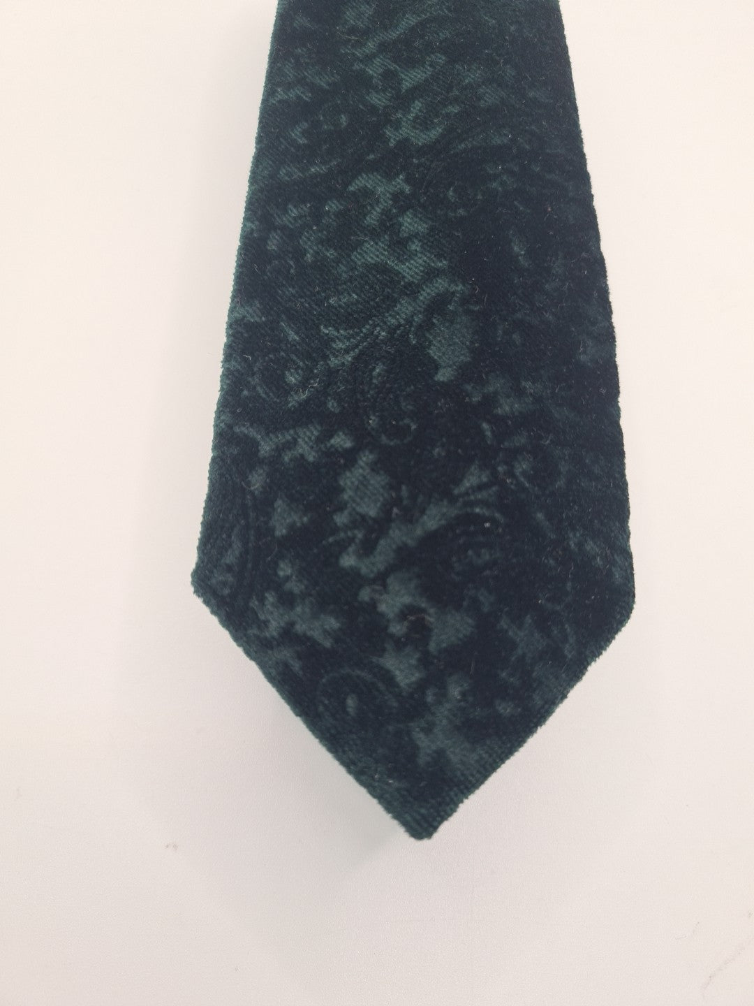 Moss Green Velvet Floral Skinny Mens Silk Tie Classic Designer Necktie Vintage Mens Tie UK BX8