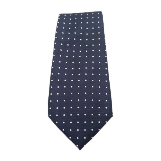 Hawes & Curtis Blue Spotted Mens Silk Tie Classic Designer Necktie Formal Spotted Vintage Mens Tie UK BX8