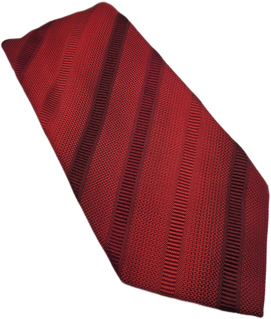 Thomas Pink Silk Tie Mens Red Striped Textured Designer Vtg Wedding Neck Tie BX2