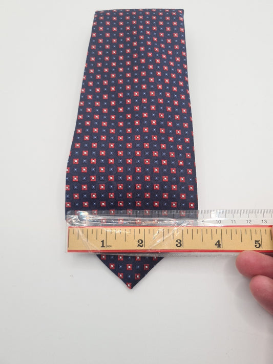 Brooks Brothers Blue Geometric Mens Silk Tie Classic Designer Necktie Geometric Vintage Mens Tie UK BX8