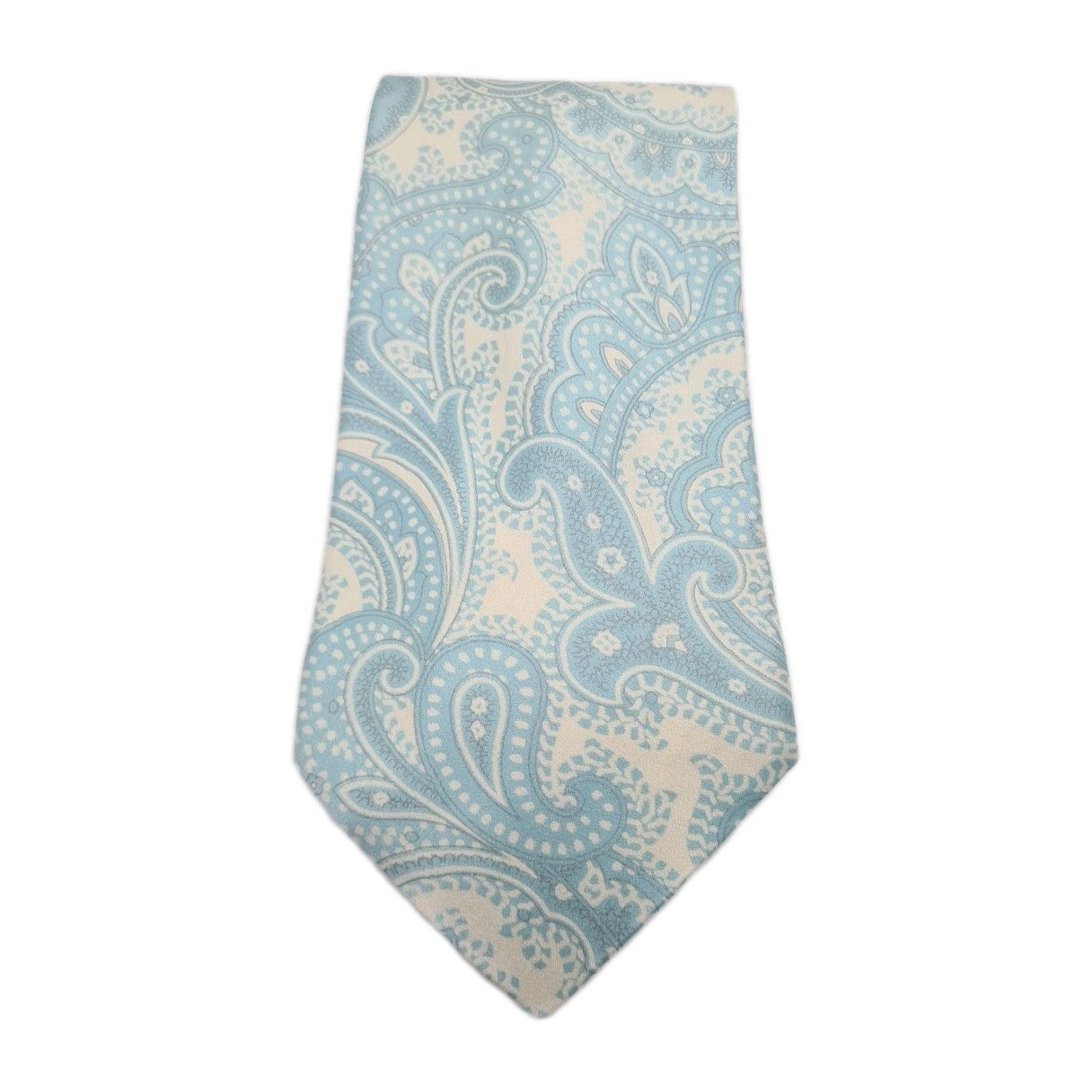 Italian Wide Paisley Green Cream Mens Silk Tie Classic Designer Necktie Paisley Vintage Mens Tie UK BX12