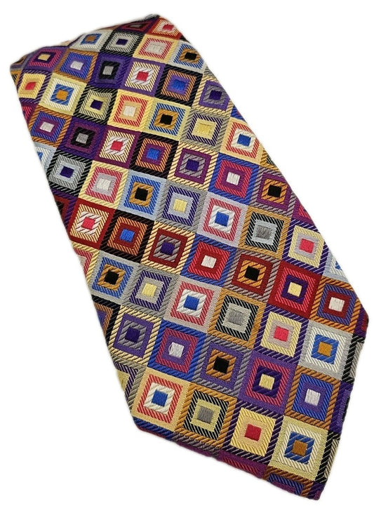 Duchamp Bright Geometric Silk Tie