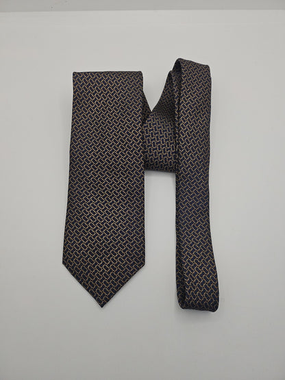 Fumogalli Blue Chain Pattern Mens Silk Tie Wedding Formal Neck Tie BX16