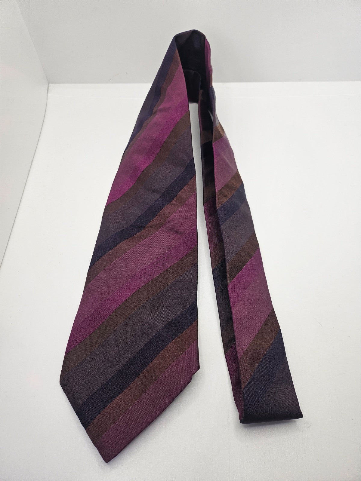 Hugo Boss Purple Striped Silk Tie