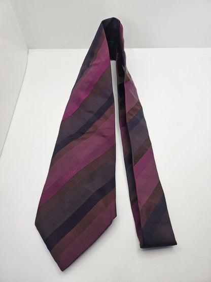 Hugo Boss Purple Striped Silk Tie