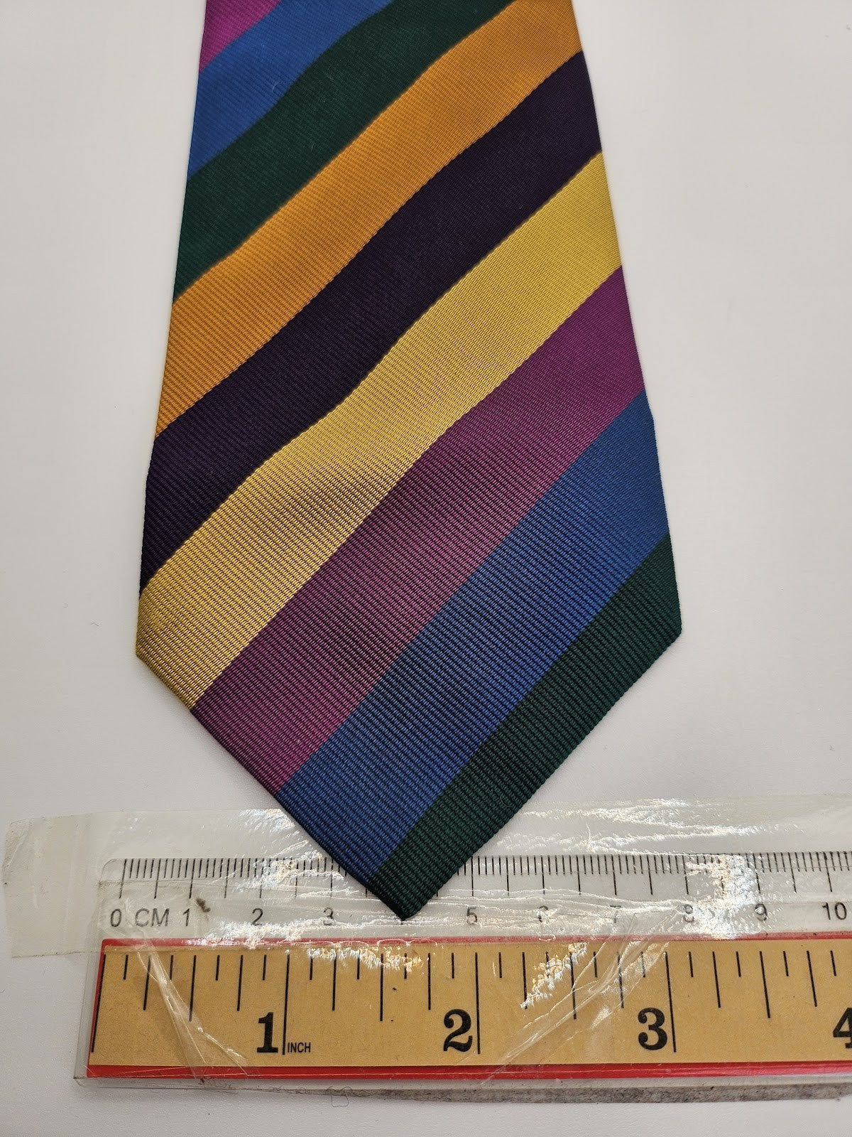 Austin Reed Mens Silk Tie Multicoloured Striped Vtg Retro Wedding Neck Tie