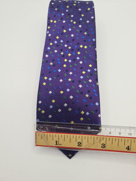 Tresanti Purple Diamon pattern Mens Silk Tie Classic Designer Necktie Vintage Mens Tie UK BX11