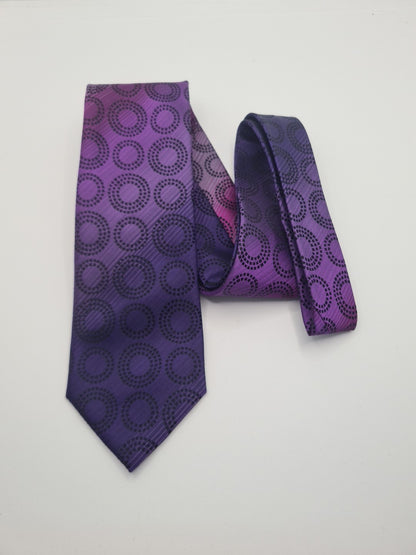 Ted Baker Purple Circle Mens Silk Tie Classic Designer Necktie Formal Vintage Mens Tie UK BX5