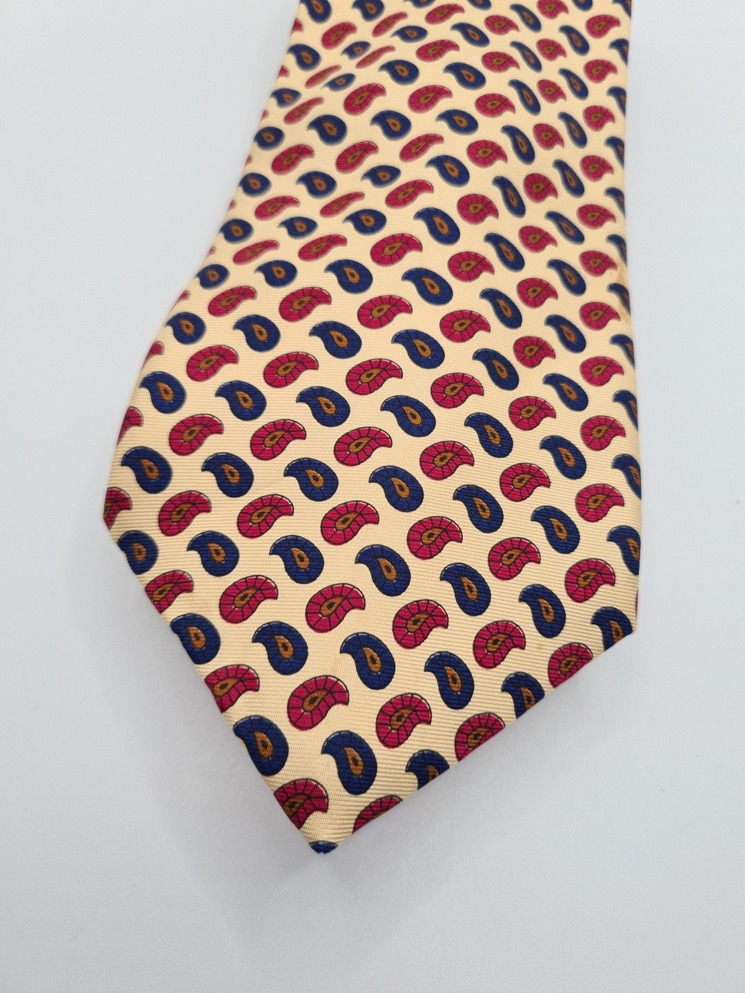 Red Blue Paisley Pattern Vintage Silk Tie | Designer Mens Tie UK Paisley Vintage Mens Tie UK BX13