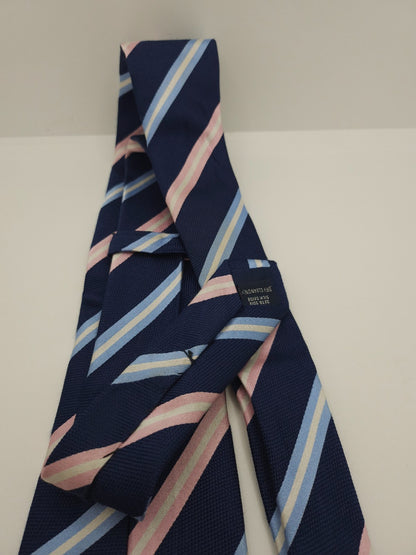 Charles Tyrwhitt Silk Tie Mens Navy Regimental Stripes Classic Y2k Neck Tie BX11