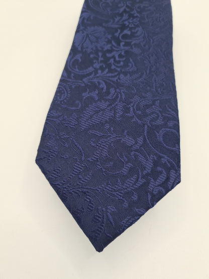 Charles Tyrwhitt Blue Thin Floral Mens Silk Tie Classic Embroidered Necktie Vintage Mens Tie UK BX12