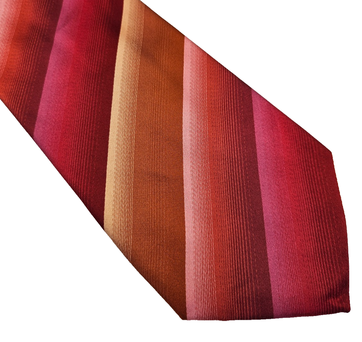 Paul Smith Mens Silk Tie Orange purple Stripe Vtg Retro Wedding Neck Tie R9