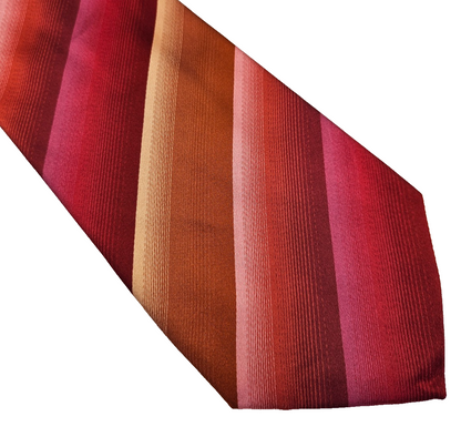 Paul Smith Mens Silk Tie Orange purple Stripe Vtg Retro Wedding Neck Tie R9