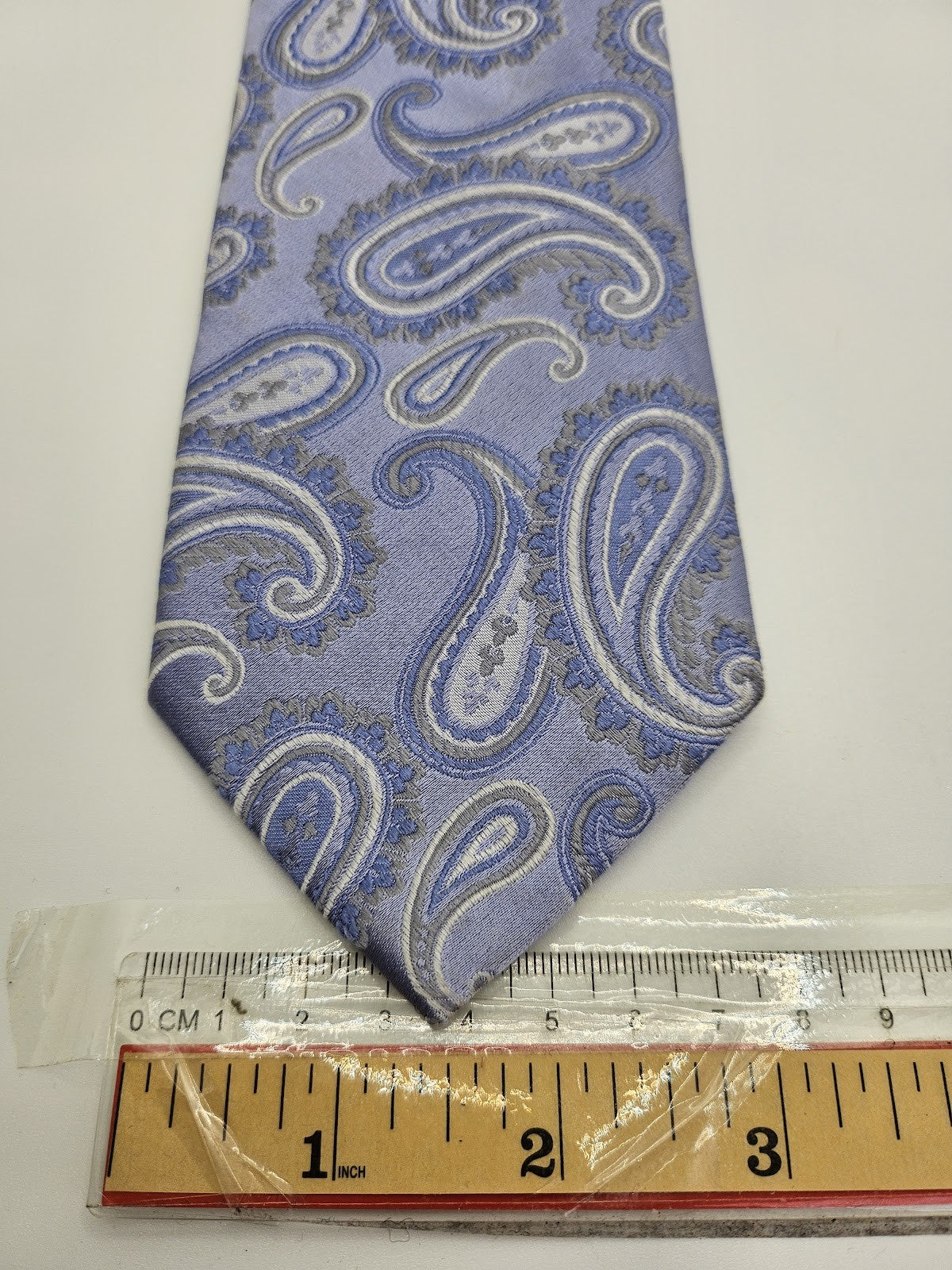 T.M.Lewin Mens Silk Tie Blue Paisley Vtg Retro Wedding Neck Tie