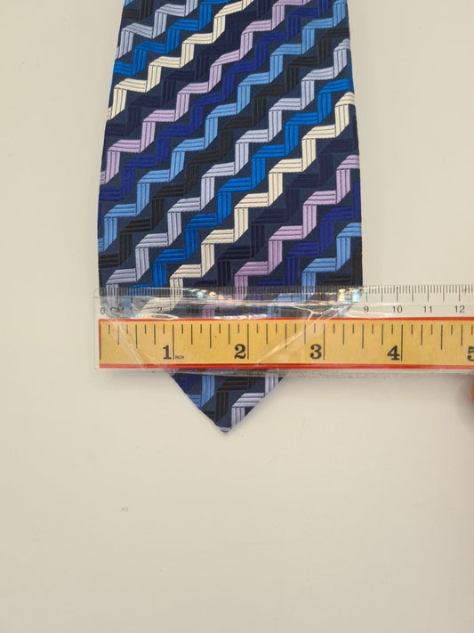 Duchamp Zig Zag pattern Mens Silk Tie Classic Designer Necktie Formal Vintage Mens Tie UK BX7
