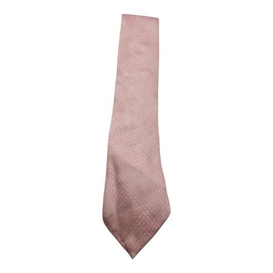 TM Lewin Pale Pink & White Wedding formal Neck tie  Check Silk Tie